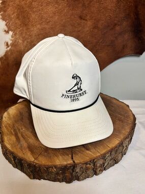 Pinehurst 1895 Imperial Golf Rope Hat White Performance Snapback Cap